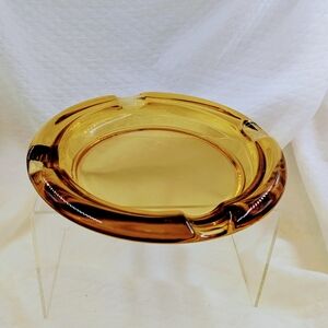 Vintage Amber Glass Ashtray